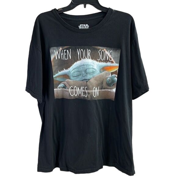 STAR WARS Yoda Graphic Tshirt Black Unisex Size XL - Picture 1 of 6